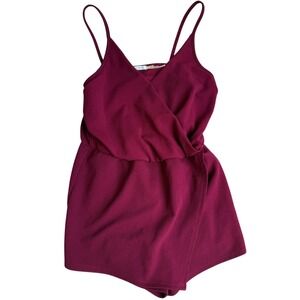 Urban Outfitters Kimchi Blue Burgundy Wrap Front Romper S Sleeveless